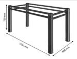 Base Mesa Tubolar Julia 1,03x0,62 Preto Fosco - Imagem 2