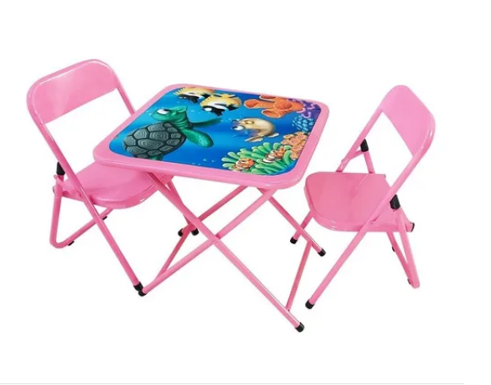 15096205981-mesa-rosa-2.png Jogo De Mesa Infantil Com Duas Cadeiras Rosa (Caixa) - Imagem 1