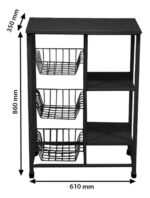Fruteira E Suporte Galão, Microondas De Chão Com 3 Cestos - Imagem 2