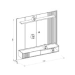 Painel Home p/ TV até 65" Dublin 1,60 Nature/ Off White - Imagem 3