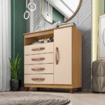 Cômodas Sapateira 1P/4G Modena Carvalho/Off  c/Pés