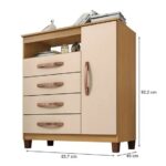 Cômodas Sapateira 1P/4G Modena Carvalho/Off  c/Pés - Imagem 2