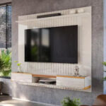 Painel Atlas + Bancada Atlas 1,83 p/ TV 70" Off White Peroliz