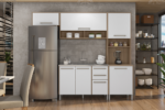 Compo 02- Cozinha modulada Esmeralda 4 Peças Mel/Branco (2.70/2.71/2.73/2.74)