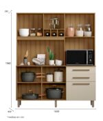Kit Cozinha Agatha 1600 Mel/Ripado/Arena - Imagem 3