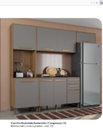 Compo 02- Cozinha modulada 4 Peças Mel/cinza (2.70/2.71/2.73/2.74)