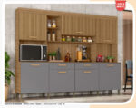 Kit Cozinha Diamante  2420 Mel/Rip/Cinza
