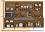 Kit Cozinha Diamante  2420 Mel/Rip/Cinza - Imagem 2