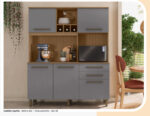 Kit Cozinha Agatha 1600 Mel/Cinza
