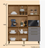 Kit Cozinha Agatha 1600 Mel/Cinza - Imagem 3