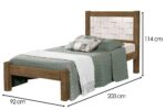 Cama  Solteiro Laila Jequitiba/Off White - Imagem 2
