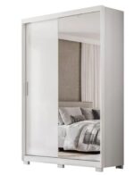Guarda Roupa Riva 2 Portas Correr c/Espelho c/ Pés Branco /Amendola