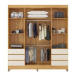 Guarda Roupa Roma 4 P/ 6 G c/ Espelhos c/Pés Cinamon/Off - Imagem 2