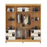 Guarda Roupa Roma 4 P/ 6 G c/ Espelhos c/Pés Cinamon/Off - Imagem 4