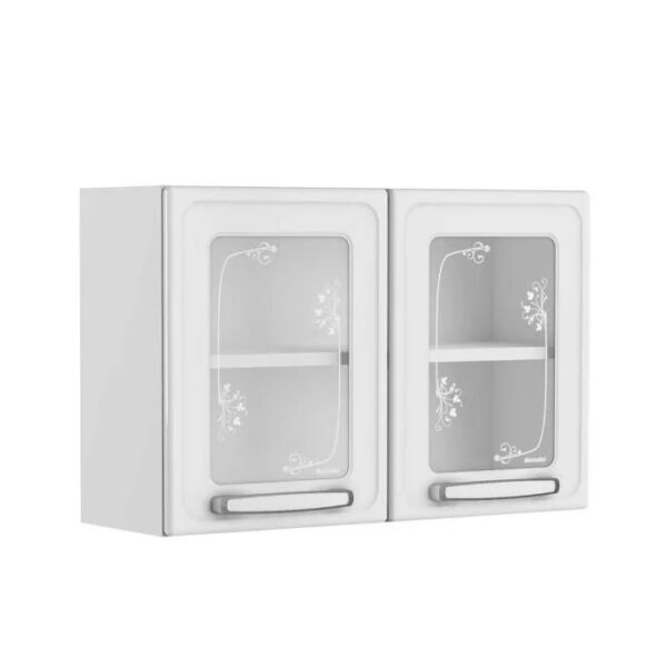 Armário Duplo Medio Vidro Evidence Branco ref.7006