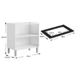 Balcão duplo Portas Alta P/ Cooktop Evidence branco ref.7174 - Imagem 2