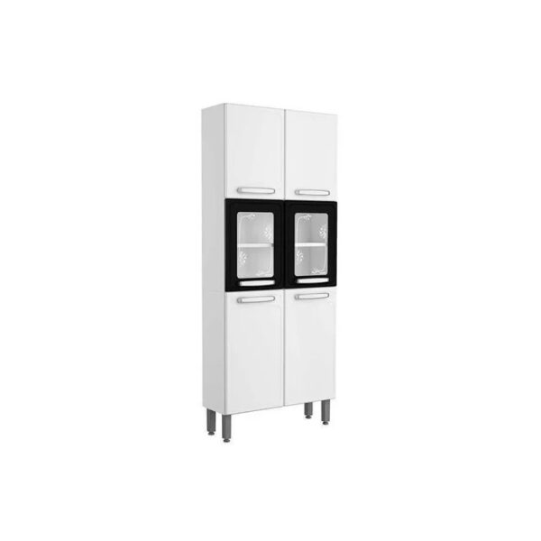 Paneleiro 2Pt Alta 4 Pt Media vidro Evidence preto ref.7039