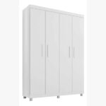 Roupeiro Pádua 4 Portas  c/ Pés Branco